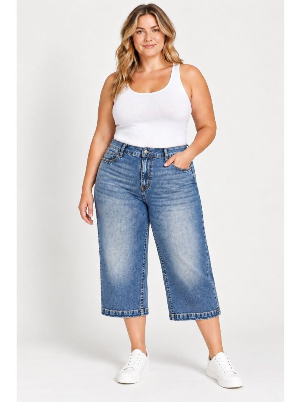 Judy Blue Los Angeles Blue Demin high rise wide leg size 16W stretch JB shaping